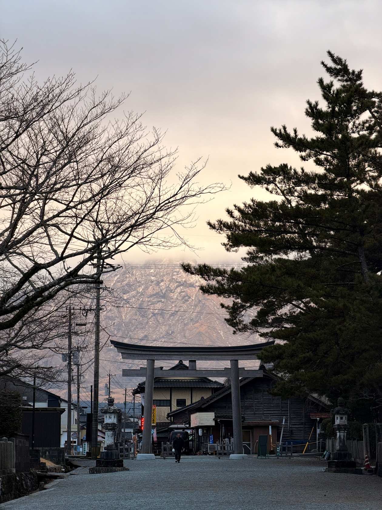 阿蘇神社から見る阿蘇山