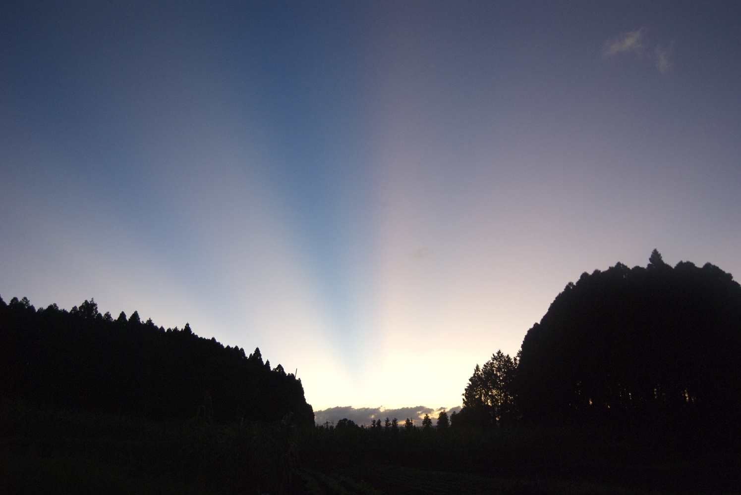 2007年の阿蘇の秋の夕暮れ