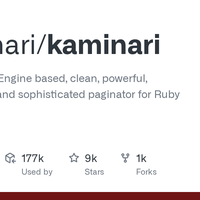 GitHub - kaminari/kaminari: ⚡ A Scope & Engine based, clean, powerful, customizable and sophisticated paginator for Ruby webapps