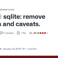 sqlite: remove options and caveats. by MikeMcQuaid · Pull Request #36073 · Homebrew/homebrew-core